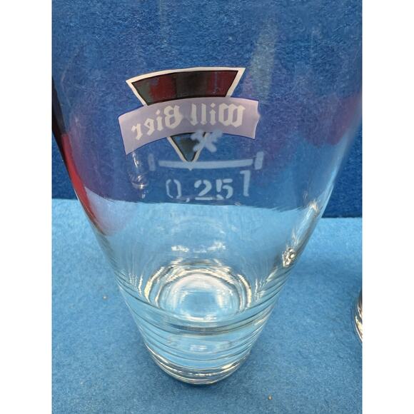 2 German Beer .5L Drinking Glasses Will Bier - Picture 4 of 8